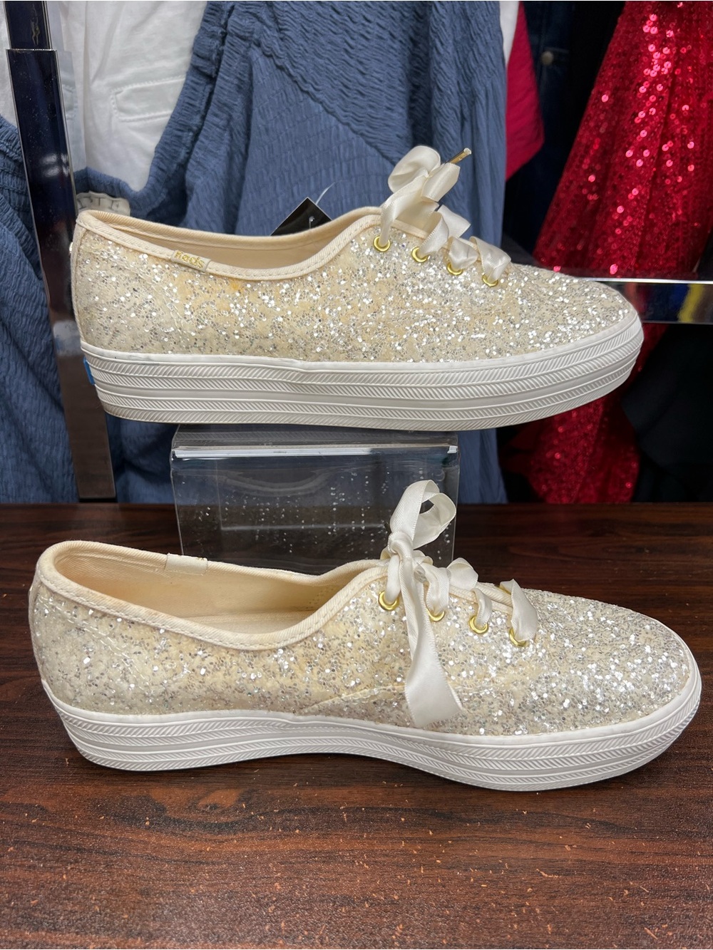 Keds x Kate Spade New York Triple Glitter Sneakers - Size 8